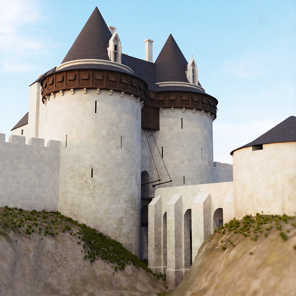 Restitution 3D de la porte de Laon au château de Coucy