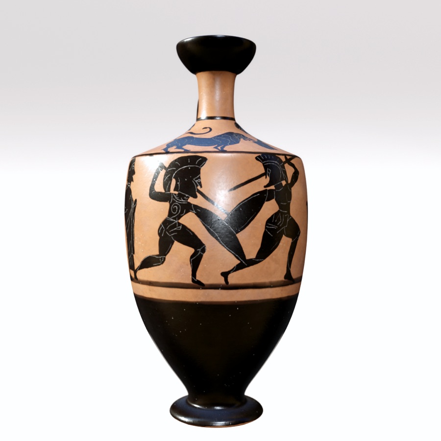 Modèle 3D d'un lécythe grec à figures noires